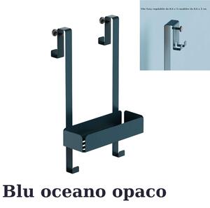 Griglia doccia a un Piano Dimensioni 25x15x h 47cm con 2 ganci Fissi x Asciugamani , Accappatoi inalterabile nel tempo colore blu Oceano Opaco