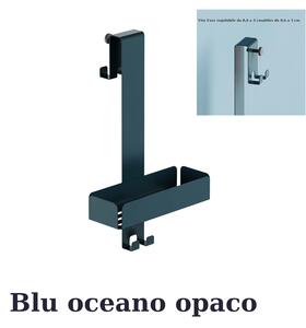 Griglia doccia a un Piano Dimensioni 25x15x h 47cm con 2 ganci Fissi x Asciugamani , Accappatoi inalterabile nel tempo colore blu Oceano Opaco