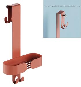 Griglia doccia a un Piano Dimensioni 25x15x h 47cm con 2 ganci Fissi x Asciugamani , Accappatoi inalterabile nel tempo colore mattone opaco