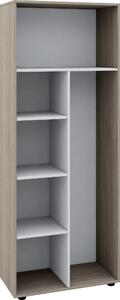 Portascopa in legno | 6 scomparti | Dimensioni: 70 x H. 178 x D. 40 cm | Scaffale mobile per la pulizia | Senza porte - Vandol