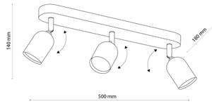 LED Faretto TOP 3xGU10/10W/230V nero/oro