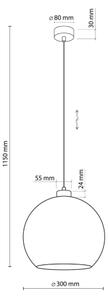 Lampada a sospensione su cavo CUBUS 1xE27/15W/230V nero/verde fumé