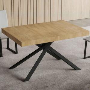 Tavolo Allungabile 120 cm con 2 allunghe NIKET Dimensioni 90x120xh77 cm estensibile fino a 224 cm Allunghe da 52 cm, gambe Antracite Tavolo colore Quercia natura