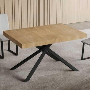 Tavolo Allungabile 120 cm con 2 allunghe NIKET Dimensioni 80x120xh77 cm estensibile fino a 204 cm Allunghe da 52 cm, gambe Antracite Tavolo colore Quercia natura