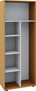 Portascopa in legno | 6 scomparti | Dimensioni: 70 x H. 178 x D. 40 cm | Scaffale mobile per la pulizia | Senza porte - Vandol