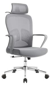 Sedia da ufficio ergonomica Baby Mix con poggiatesta e supporto lombare, grigia
