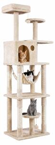 KOMFOTTEU, albero per gatti multistrato, altezza 168 cm, con cuccia e pali in sisal per grattare