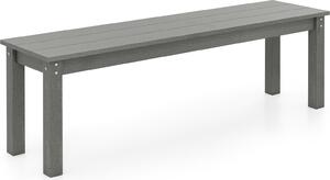 Panca da giardino in HDPE, panca da patio con ampia seduta a doghe e superficie strutturata in legno, panca per 2-3 persone, grigio