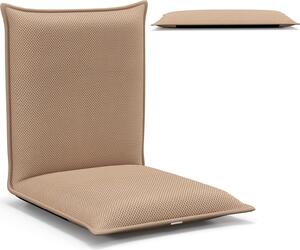 Poltrona pieghevole con schienale regolabile in 6 posizioni, poltrona reclinabile, poltrona imbottita (beige)