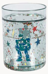 Set di 2 bicchieri glitterati per bambini Hero Robot