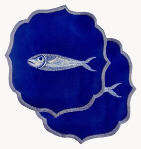 Set di 2 tovaglioli ricamati Fish