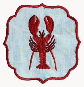 Set di 2 tovaglioli ricamati Lobster