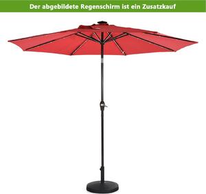 Base per ombrelloni da 22,5 kg, piedino rotondo per aste con diametro di 4/5 cm, resistente alle intemperie, in rattan sintetico, nero