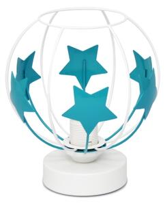 Lampada da tavolo per bambini STARS 1xE27/15W/230V turchese/bianco