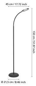 Eglo 902176 - Lampada da terra LED dimmerabile LAURO LED/5,5W/230V 2700/4000/6500K nera