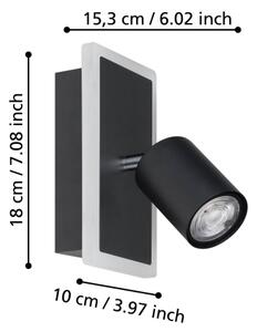 Eglo 901634 - Faretto da parete LED RIMBOCCHI LED/7W/230V nero
