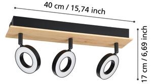 Eglo 901204 - Faretto LED RIELVES 3xLED/4,2W/230V nero/marrone