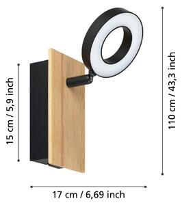Eglo 901202 - Faretto da parete LED RIELVES LED/4,2W/230V nero/marrone