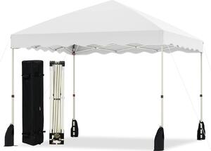 Gazebo pop-up 3 x 3 m, riparo facile da montare con borsa a rotelle, 8 picchetti, 4 ancore, 4 tiranti, 4 sacchi di sabbia, tenda da esterno per carichi pesanti, bianco