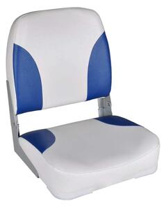 Sedili per Barca 2 pz Pieghevoli Cuscino Blu-Bianco 41x36x48 cm