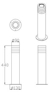 Lampada da esterno RINO 1xE27/12W/230V IP54 44 cm nero
