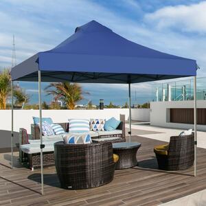 Gazebo pieghevole 3x3 m, impermeabile e con protezione UV 50+, gazebo da giardino con telaio in metallo e borsa da trasporto, tenda per feste regolabile in altezza (blu)