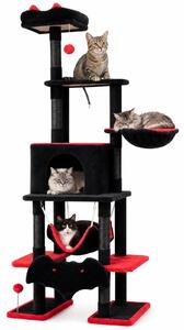 KOMFOTTEU: Albero per gatti imbottito con 6 livelli, design gotico