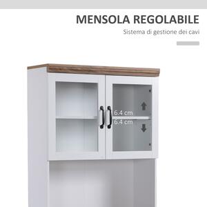 HOMCOM Mobile Dispensa Cucina in Legno con Armadietti e Cassetto Stile  Country, 101x39x180cm, Bianco