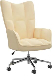 Sedia Relax Bianco Crema Velluto