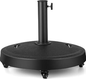 Supporto per ombrellone da terrazza in resina, supporto portatile con 4 ruote universali, pomello regolabile con foro per ombrellone da 38/48 mm, supporto mobile per ombrellone da mercato