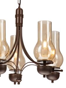 Brilagi - LED Lampadario a sospensione con catena COTTAGE 5xE14/40W/230V quercia/marrone