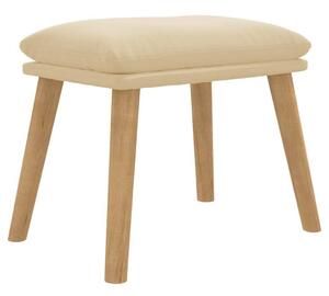 Poggiapiedi bianco crema 45x29,5x35 cm in velluto
