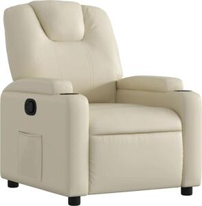 Poltrona reclinabile in Pelle finta color crema