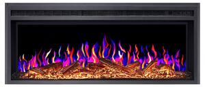 ArtiFlame AF38 Multicolor: camino elettrico da incasso con funzione riscaldante da 1600 W, effetto fiamma 3D realistico, illuminazione a LED, telecomando, colore nero