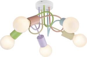 Rabalux 6340 Lampada per bambini 5 spot Linett, E27, multicolore, rotonda, moderna, ø355mm