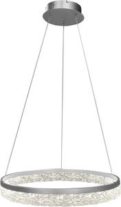 Moderna lampada a sospensione argentata, anello decorativo, Ø50cm, LED, 25W, GALA Milagro