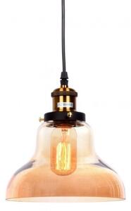 Lampada design a sospensione sfera in vetro colore ambra chiaro Zubi