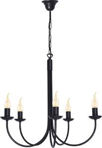 Lampadario HARIS nero 5xE14x40W in metallo, dimensioni: 85x58x58 cm, IP20, Kaja