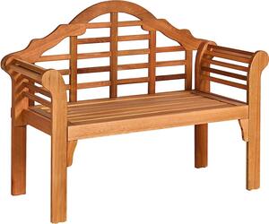 Panchina da giardino pieghevole per 2 persone, in legno con schienale inclinato e braccioli ergonomici, con una portata massima di 320 kg