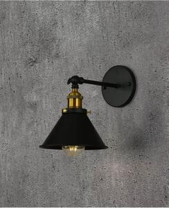 Applique lampada da parete muro Stile Industriale vintage metallo nero