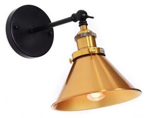 Applique lampada da parete Stile Industriale vintage nero ottone NORI