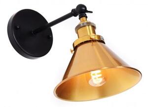 Applique lampada da parete Stile Industriale vintage nero ottone NORI