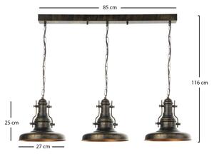 Brilagi - Lampadario a catena PYRONIC 3xE27/40W/230V bronzo/patina