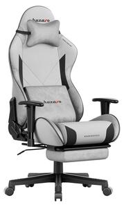 Huzaro Force 5.7 Grey - Sedia da gioco, braccioli 2D, inclinazione 155°, cuscino cervicale e lombare, poggiapiedi, SGS, 136 kg