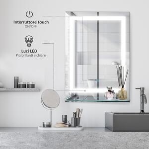 kleankin Specchio Bagno LED Antiappannamento con 3 Colori e