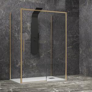 Kamalu cabina doccia 3 lati 80x130x80 oro satinato anta scorrevole | kla-4000g