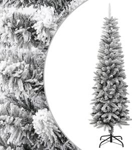 Albero Natale Artificiale Sottile Neve Floccata 180cm PVC e PE