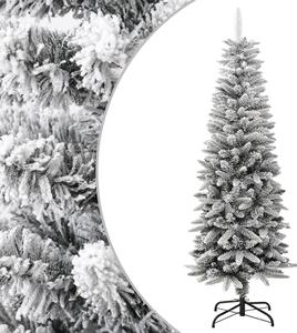 Albero Natale Artificiale Sottile Neve Floccata 150cm PVC e PE