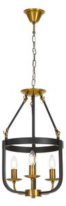 Lampadario a sospensione industriale ottone e nero BERLING W3