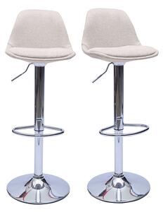 Sgabelli da bar design in tessuto effetto velluto beige (set di 2) STEEVY